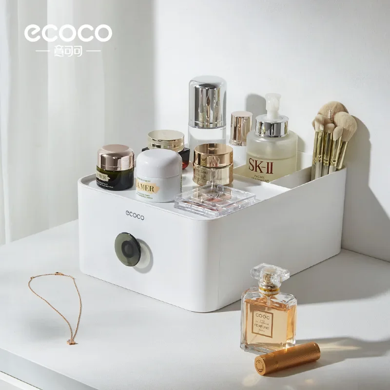 

Органайзер для косметики ECOCO, вместительный Настольный ящик для хранения ювелирных изделий и помады, офисные канцелярские принадлежности