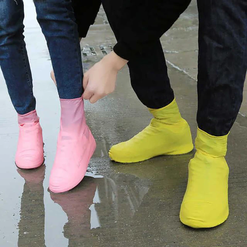 Couvre-chaussures en silicone imperméable, bottes de pluie coordonnantes, baskets unisexes, protecteur pour les jours de pluie en plein air, couvre-chaussures de pluie réutilisables