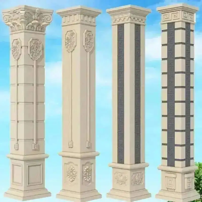 Garden Decorations Exterior Nordic Wall Villa Thickened ABS Square Roman Column Molds Gate Cement Square Column Building Decor M
