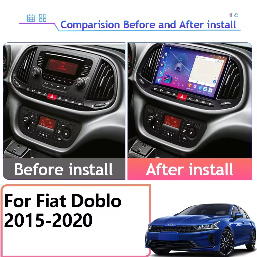 Car Radio Android 13 For Fiat Doblo 2015 - 2020 GPS Navigation Auto Stereo Wifi Bluetooth Multimedia Player Head BT No 2din DVD