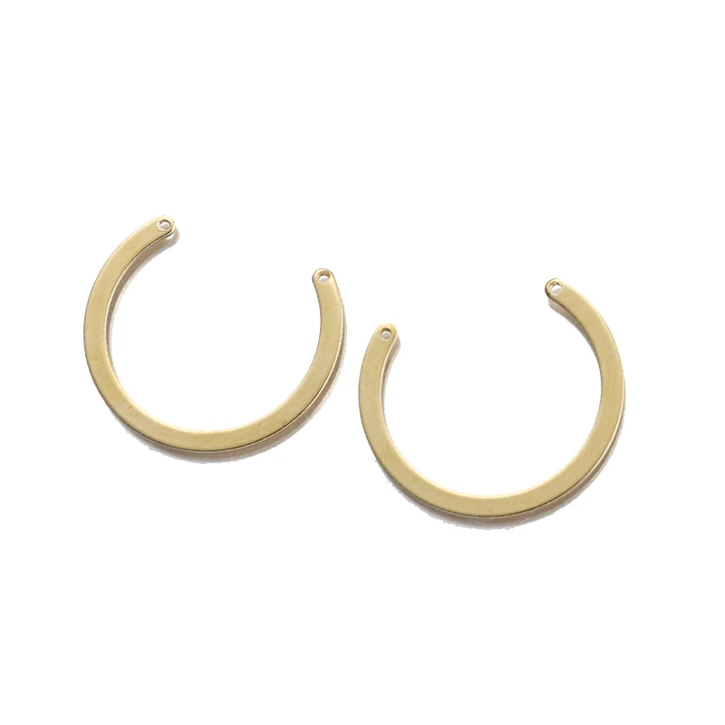 

20pcs Brass Charms C Shaped Raw Brass Earrings Connectors For Women DIY Necklace Earring Jewelry Findings Making