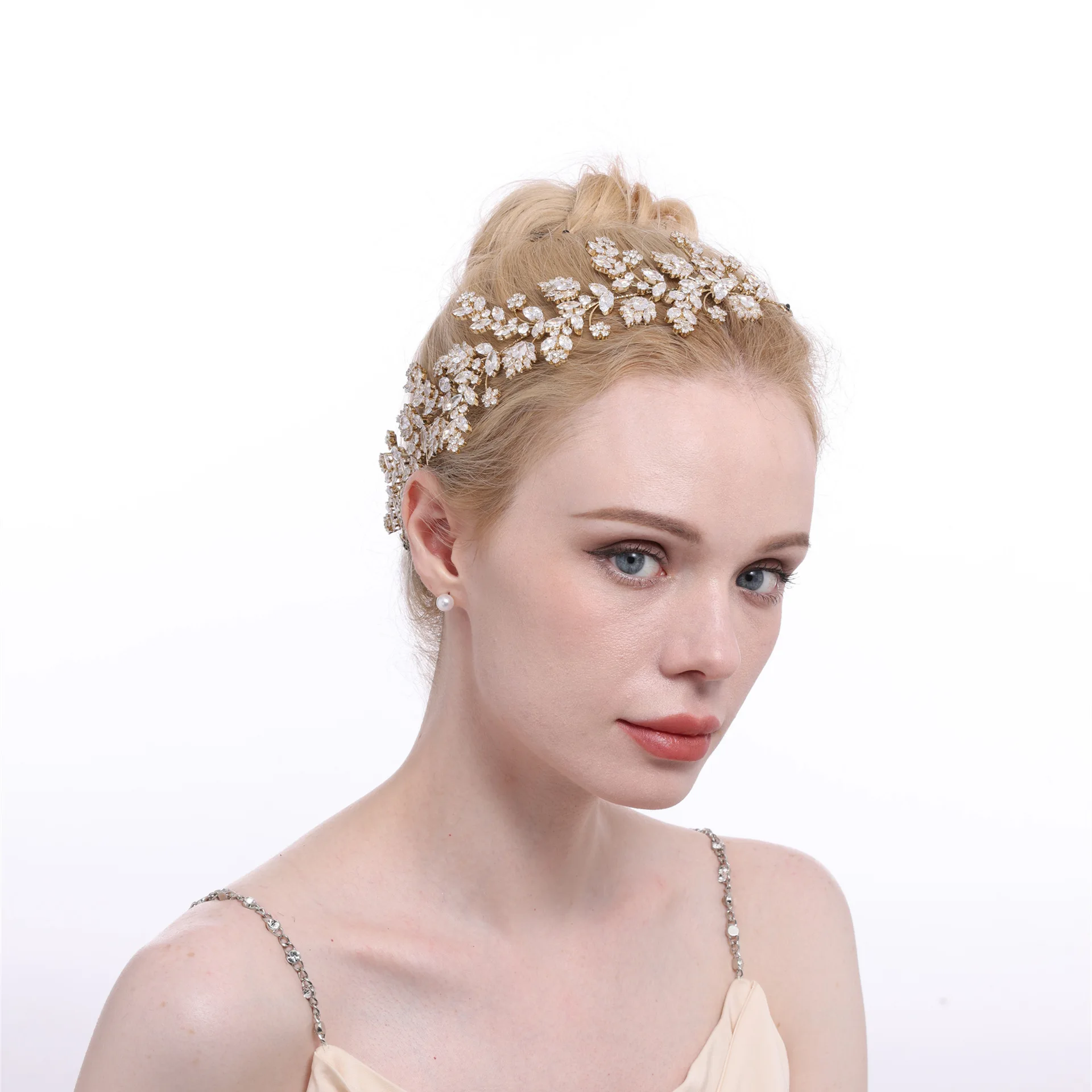 Fashion Bride Crown Wedding Tiaras With Zircon Women Hair Accessories Jewelry Headpiece Soft Luxury Barrettes