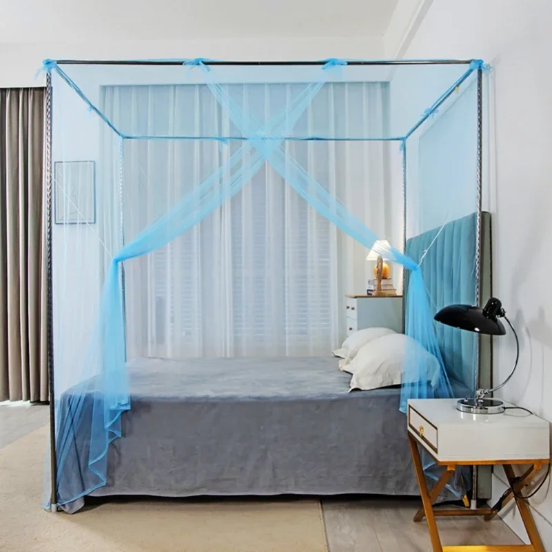 Mosquito Canopy Four Corner Mosquito Net Princess Lace Poster Bedding Canopy Netting Bedroom Sleeping Hanging Mesh Net(Not Frame