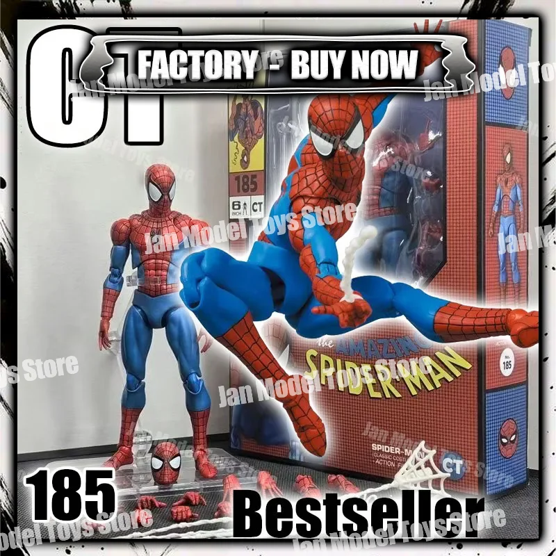 

In Stock Ct Toys Spiderman Mafex 185 Classic Costume Ver Miles Morales 2099 Spider-Man Anime Action Figure Figurine Gifts Toys
