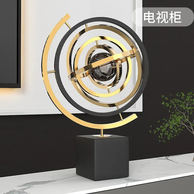 for Globe Ornament Metal Texture High End Light Luxury Living Room Home Decoration Study Office Desktop Crafts
