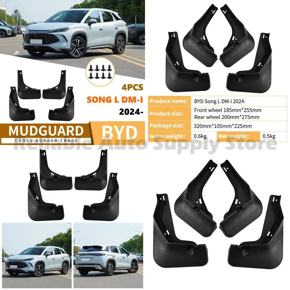 

For BYD Song L DMi 2024 Mud Flaps Rubber Fenders Front Rear Wheel Protection Premium Quality Factory Direct Wholesale Fast Shipp