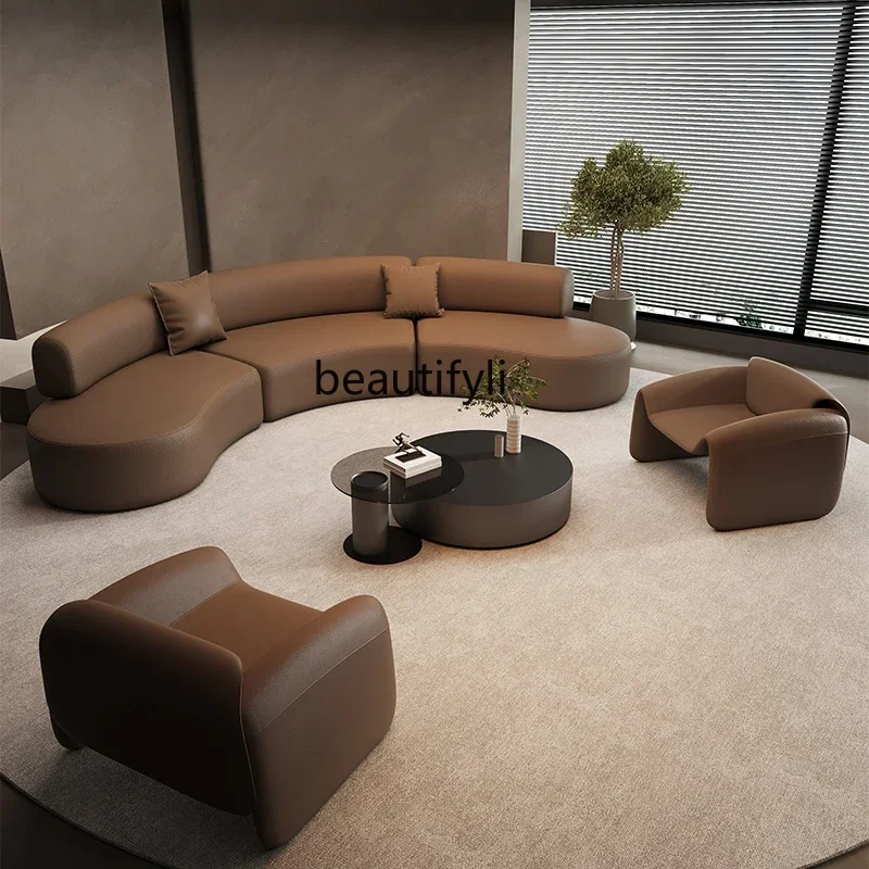 Semicircular curved sofa special-shaped beauty salon hotel business rest area reception and negotiation