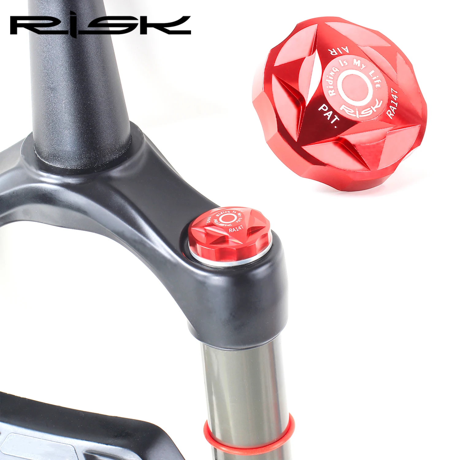 RISK Mountain Bike Front Fork Air Cap Bicycle Suspension Fork Cap Parts Aluminum Alloy Fork Shoulder Dust Cover MTB Parts RA147