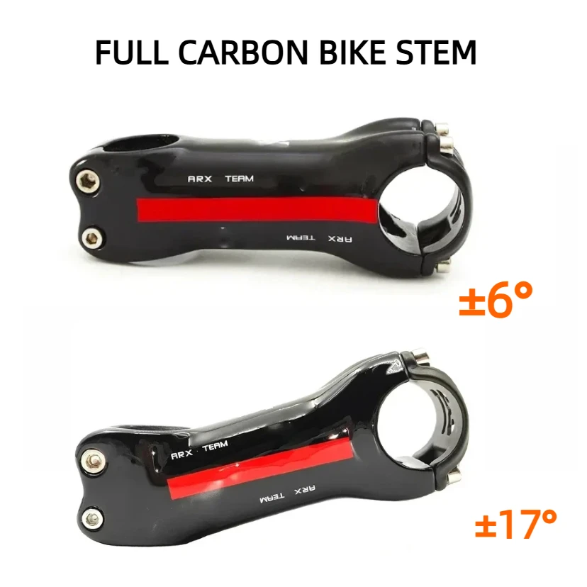 

Top Brand T800 Carbon MTB Road Bike Stem 31.8mm Clamp 28.6mm Steerer 6° 17° Angle Carbon Fiber Bicycle Handlebar Stem 60-120mm
