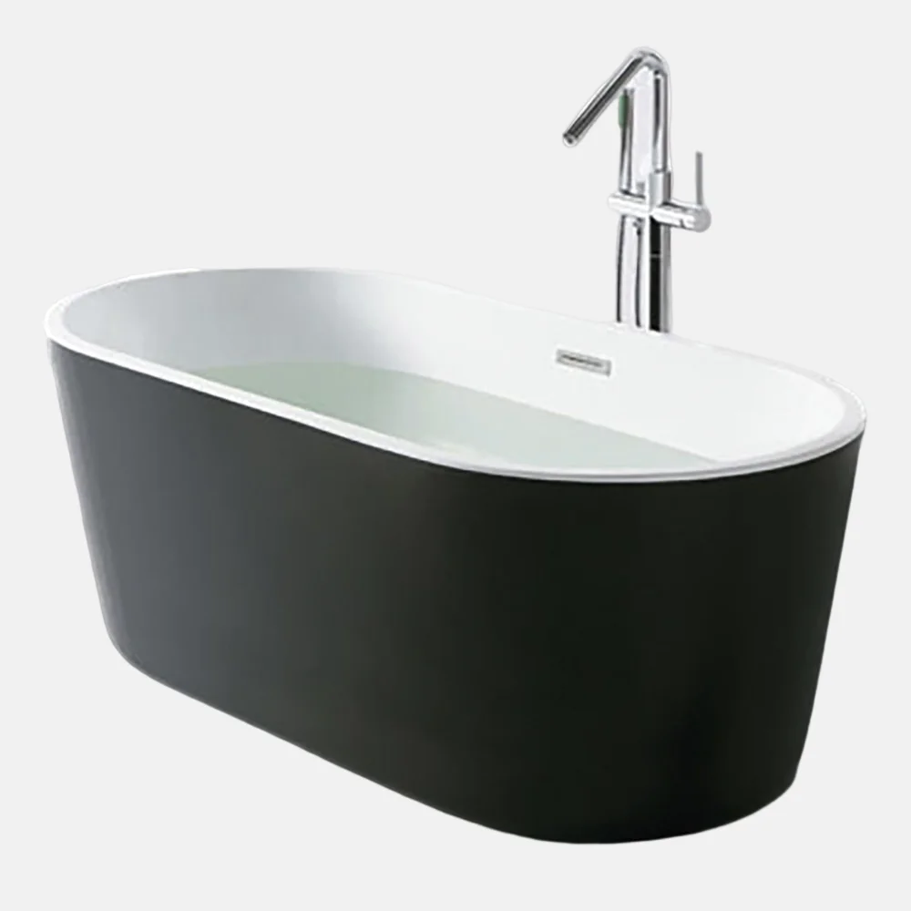 Blue and White Acrylic Freestanding Modern Eco-Friendly Bathtub with Soaking Function Drainer for Bathroom