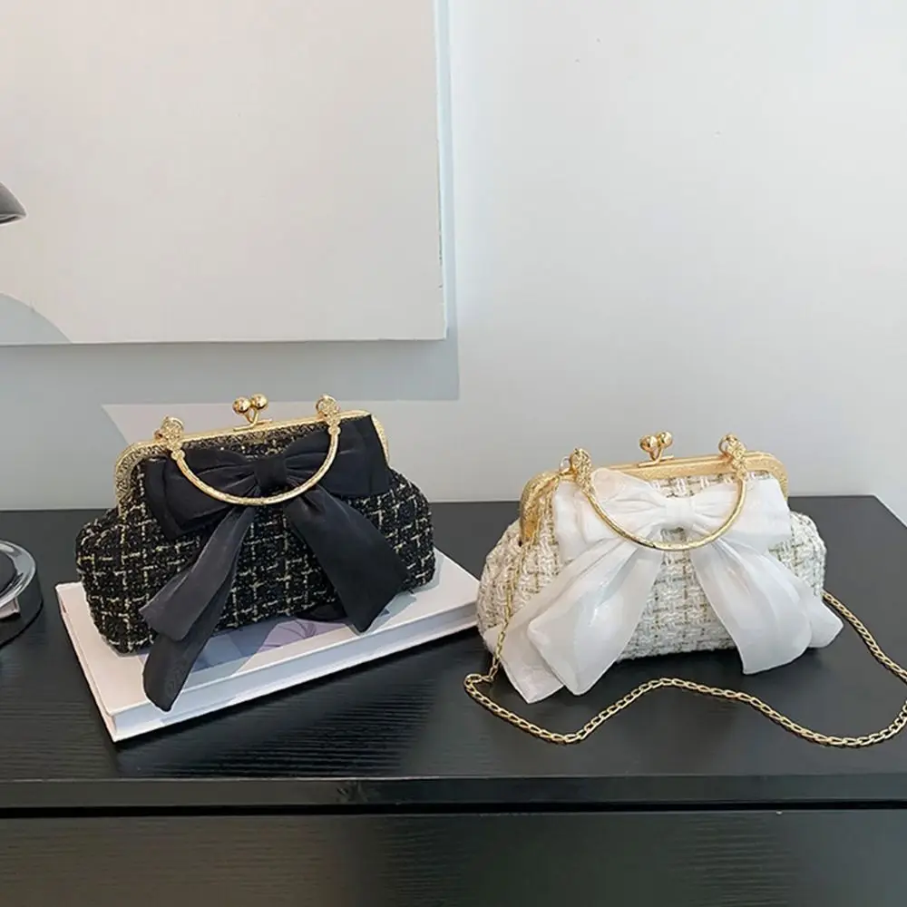 

Metal Top Handle French Bow Banquet Bag Large Capacity Shoulder Bag Evening Banquet Bag Wrist Bag Crossbody Bag