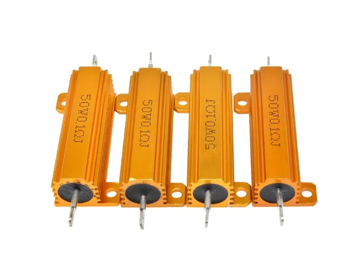 50W Resistor Aluminum Power Metal Shell Case Wirewound Resistor 0.01 ~ 100K 2 6 8 10 20 100 150 200 300 500 1K 10K ohm