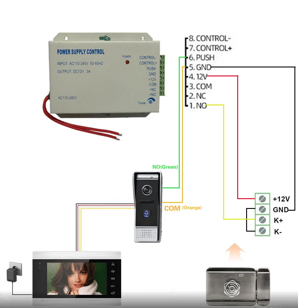 Kit de intercomunicador para el hogar, sistema de Control de acceso RFID, 1080P, 7 pulgadas, WiFi, aplicación inteligente TUYA, timbre con cable