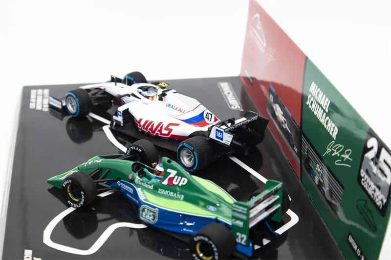 MINICHAMPS 1:43 2-CAR SET - M. SCHUMACHER BELGIAN GP 1991 & M. SCHUMACHER, BELGIAN GP 2021 - 30TH ANNIVERSARY Model Car