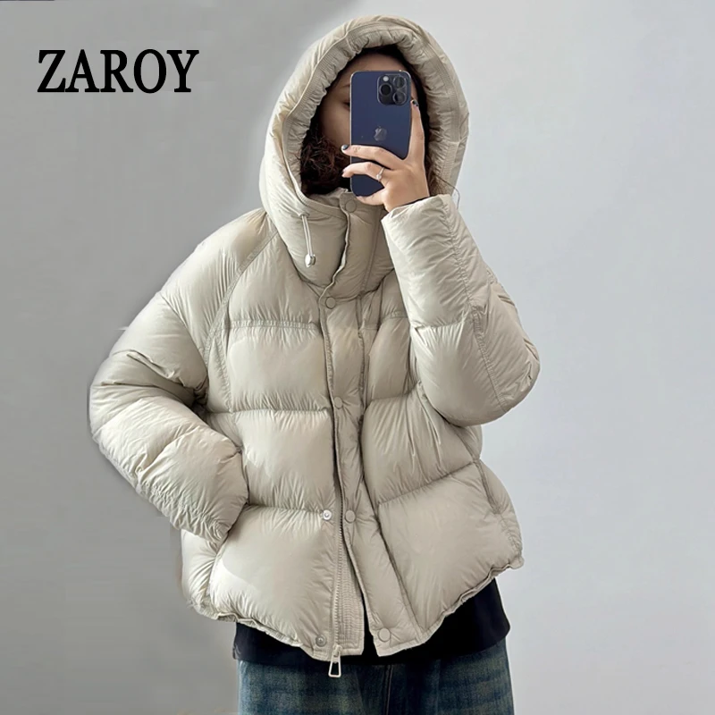 

ZAROY Women's Winter Jacket With Hood Spring Autumn Solid Versatile Coat Windproof Warm New Outerwear куртка женска
