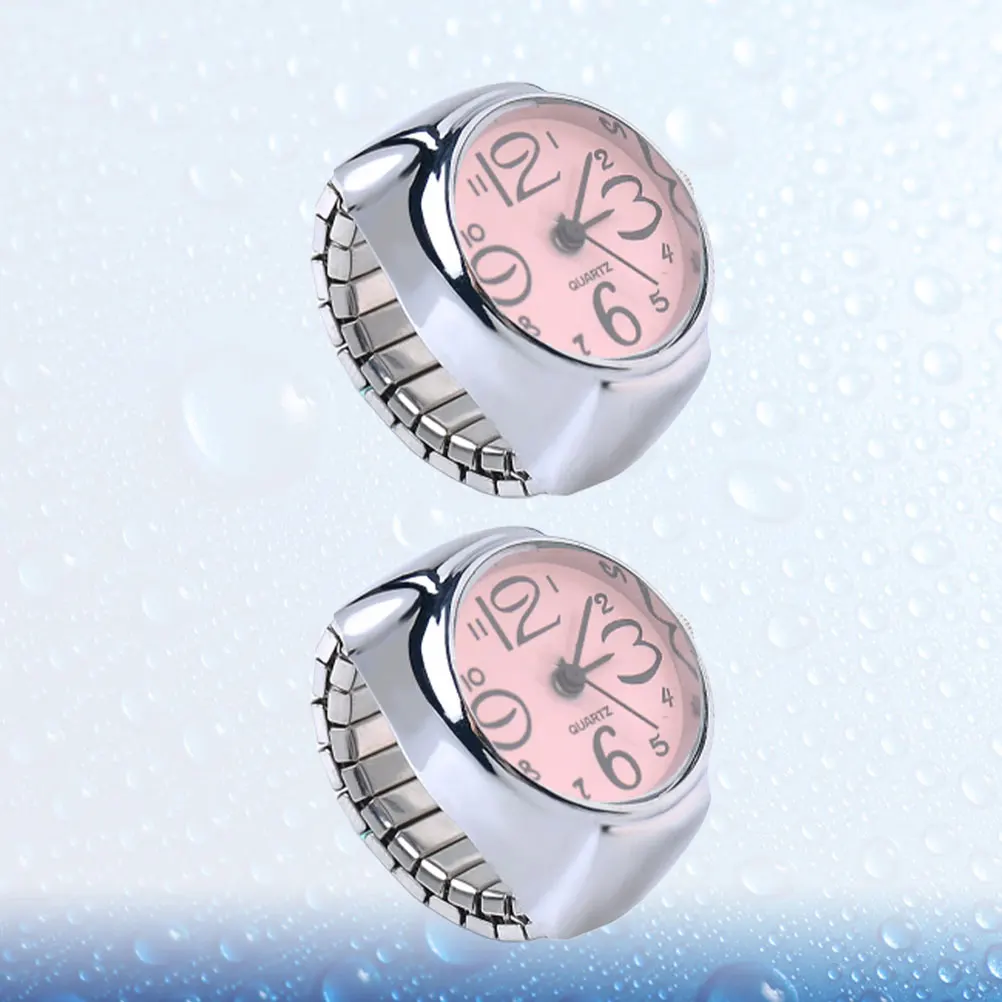

2 Pcs Couple Ring Watch for Women Girls Mini Lovers Women's Watches