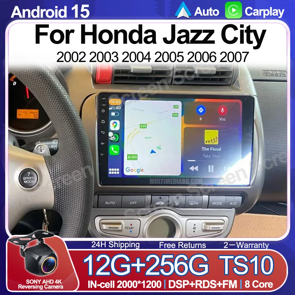 

Car Radio 9" HD For Honda Jazz City 2002 2003 2004 2005 2006 2007 Universal Multimedia Video Player Carplay Stereo GPS DSP Andro