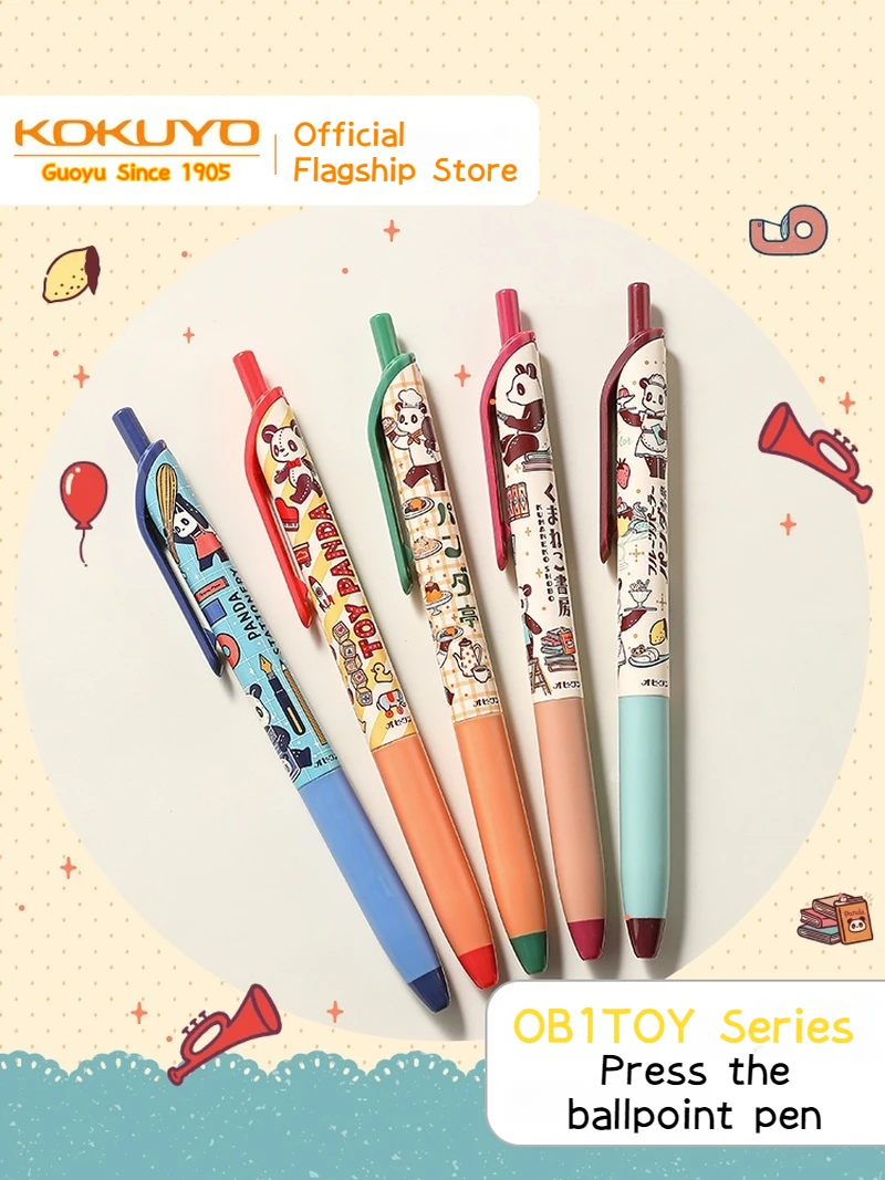 

5pcs Kawaii Gel Pens Panda Commercial Street Series Student Writing Pens Smooth 0.5 Black Press Sign Supplies Stationery Gifts