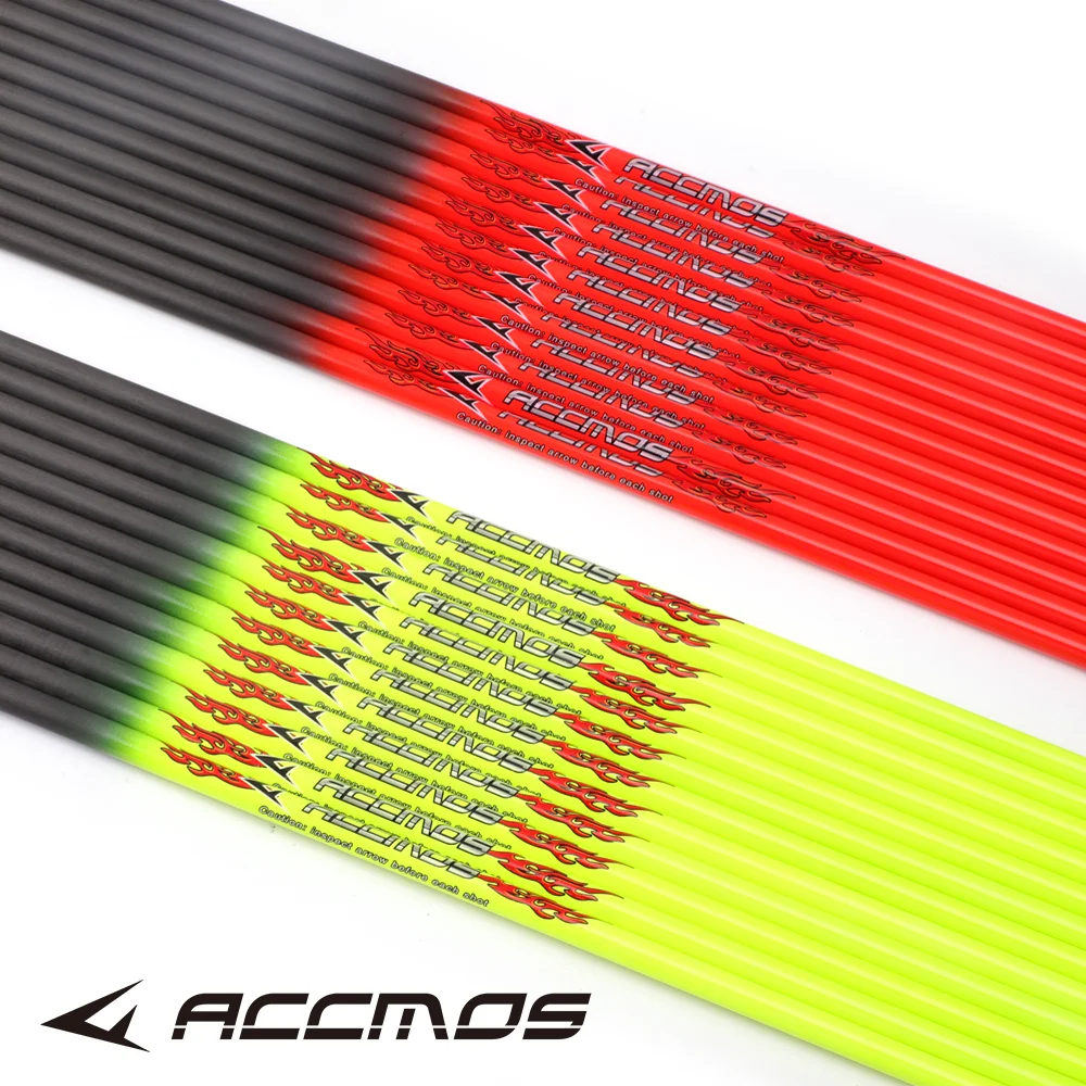 ACCMOS 32inch Spine 800/700/600/500/400/340/300 ID 6.2mm Pure Carbon Arrow Shafts for Archery Hunting/Shooting