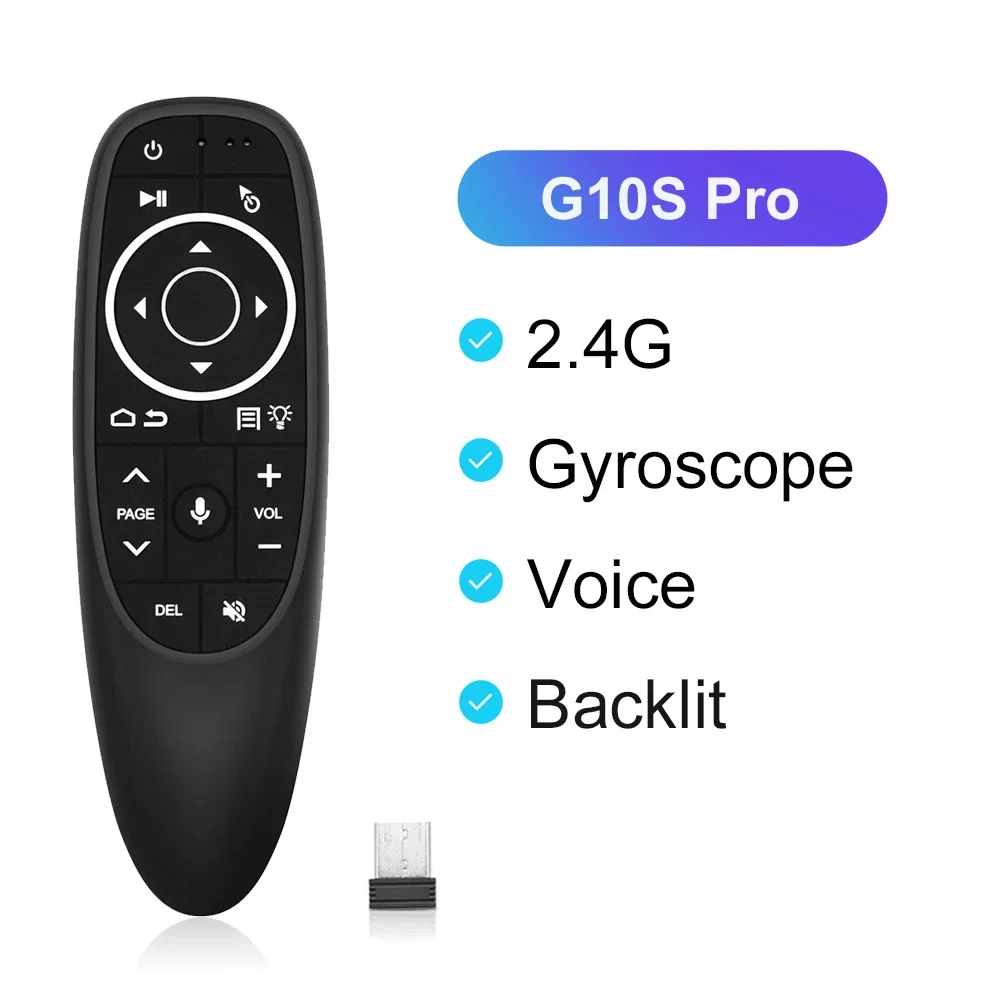G10S PRO BT Sprachfernbedienung 2,4 G mit BT5.0 Wireless Air Mouse Gyroskop Smart Remote Hintergrundbeleuchtung für PC Smart Android TV