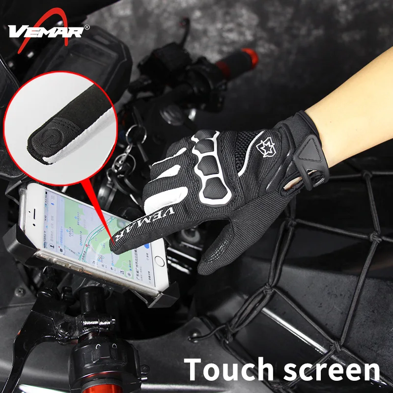 VEMAR قفازات شاشة لمس للأزواج للجنسين الرجال سيدة تنفس الدراجات دراجة هوائية جبلية المضادة للانزلاق إندورو موتو دراجة نارية قفازات