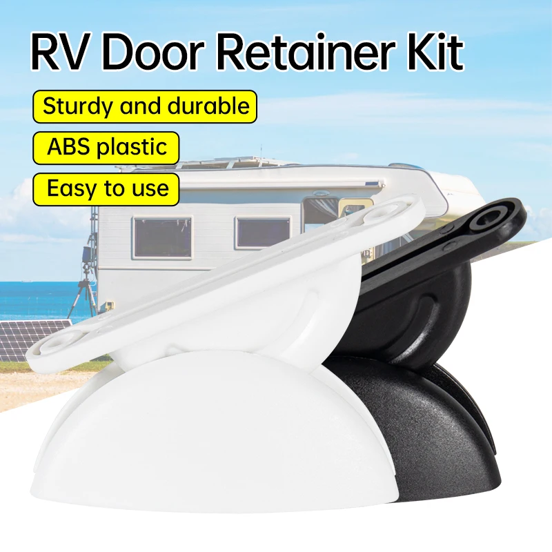 

RV Door Holder Retainer Kit, White Plastic Trailer Door Holder Baggage Door Catch Latch for RV Camper Trailer Motor, Door Catch