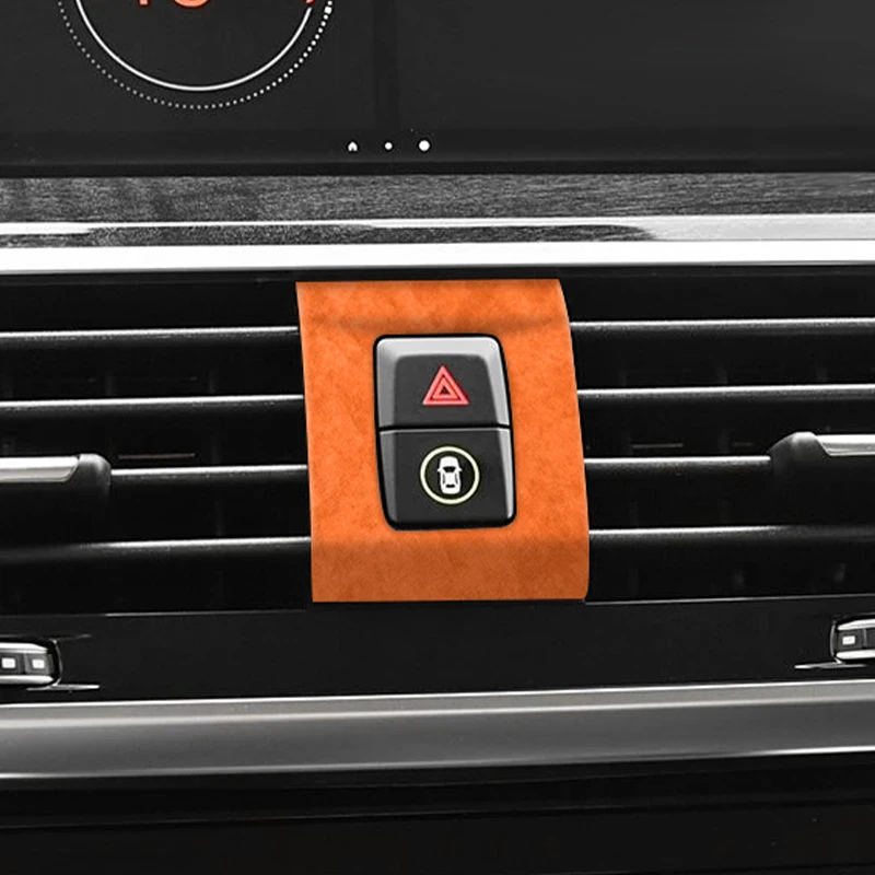 

For BMW G01 G08 X4 G02 IX3 Car Emergency Parking Brake Button Switch Trim Frame Sticker Made of Alcantara Interior Accessories