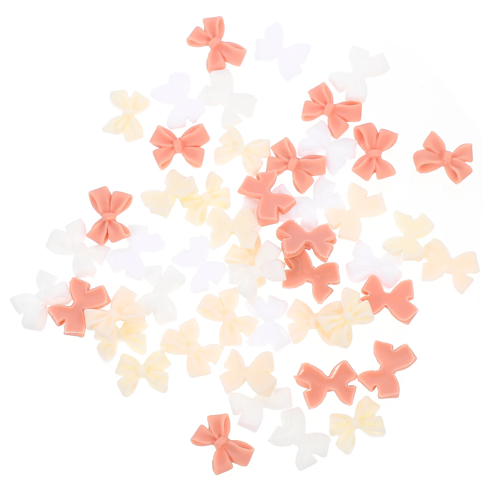 

100 Pcs Alloy Bow Ornaments Miss Nail Stickers for Art Nails Accessories Resin Bows Charms Women