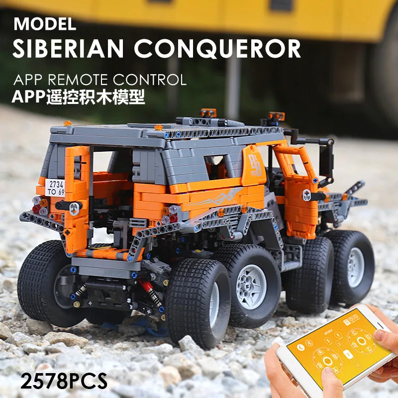 13088moc Siberia Conqueror Motor RC Model SUV Series Building Car fuoristrada fai da te assemblato Building Blocks giocattolo Car Gift