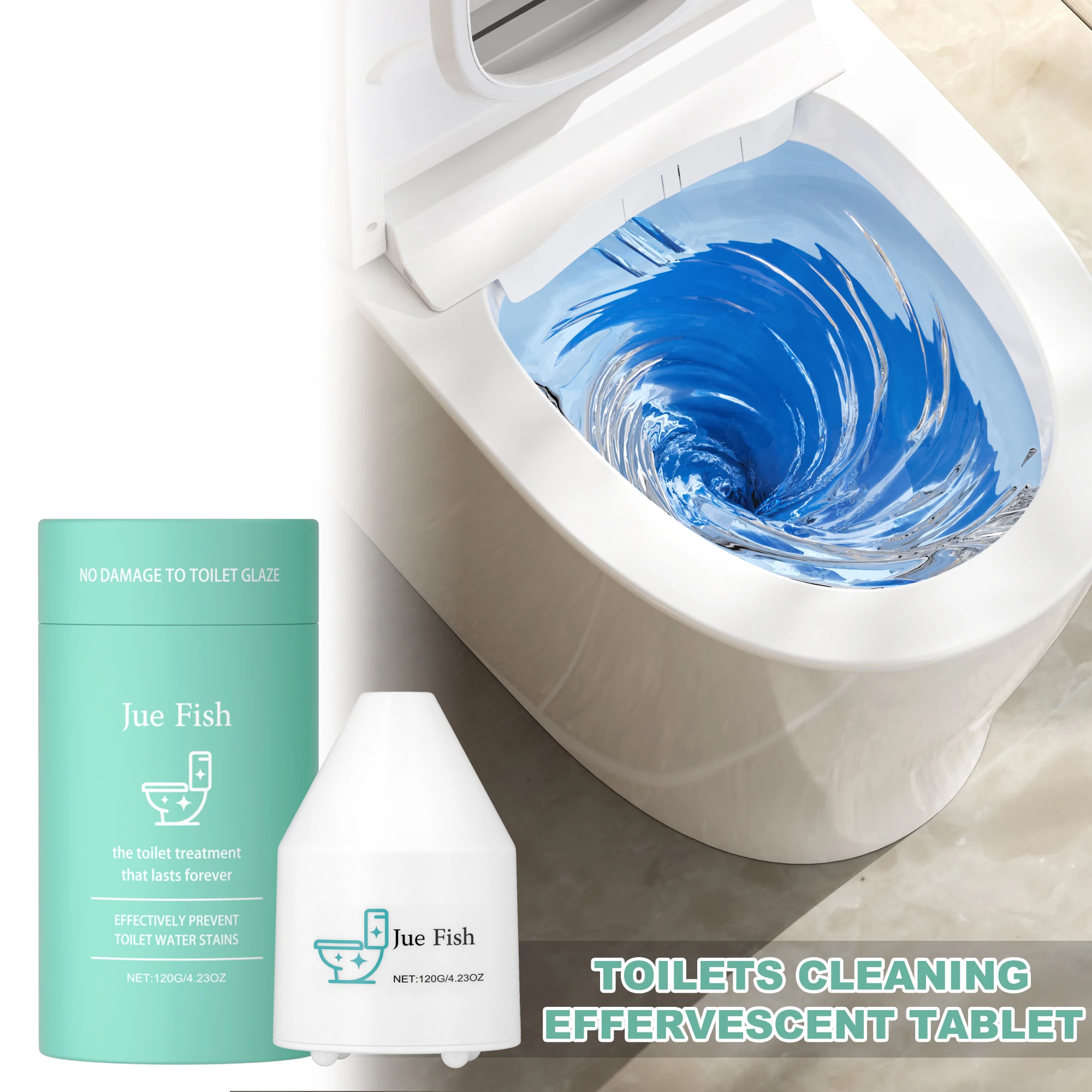 JUE FISH Toilettenreinigung, Brausetablette, Toilettenreiniger, Deodorant-Entferner, Urinfleck, gelber Schmutz, unterdrückt Geruch, Luft frisch