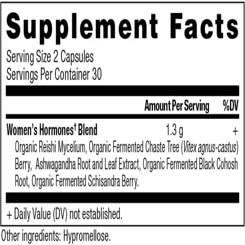 Women's Hormones, Energy Support, Reproductive Health Hormone Balance, Gluten Free, Ketogenic Friendly, 60 Capsules