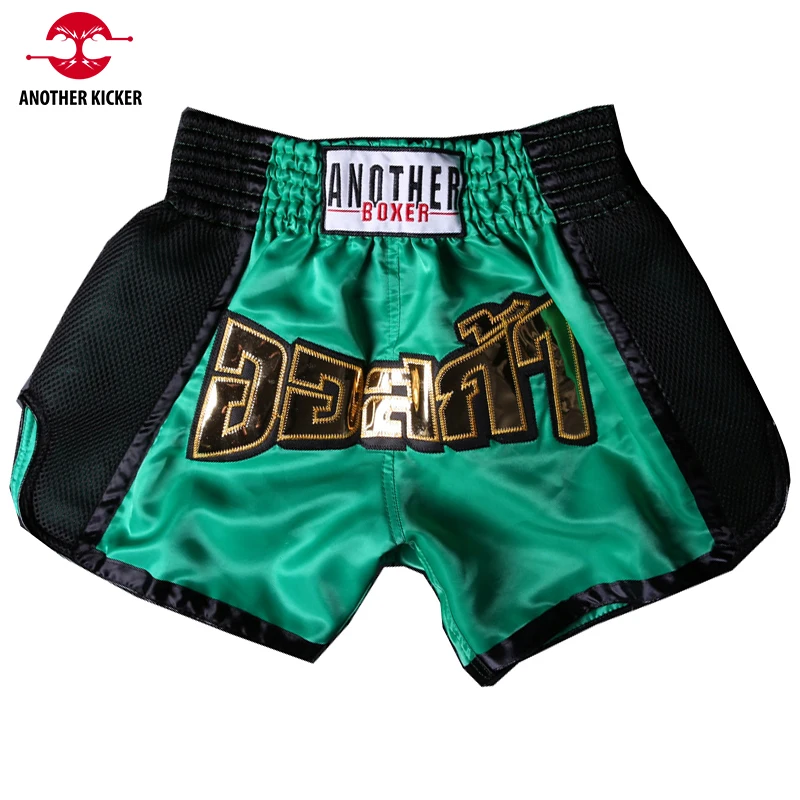 Men\'s Short Muay Thai Women\'s Kickboxing Shorts Satin Children\'s Thai Boxing Shorts Embroidery Breathable Wrestling MMA Clothing