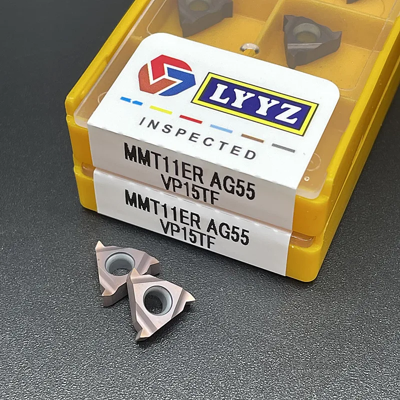 10個のmmt11ir mmt11er ag55 vp15tf/us735スレッドターニングツールブレードcnc旋盤スロットスレッドナイフ