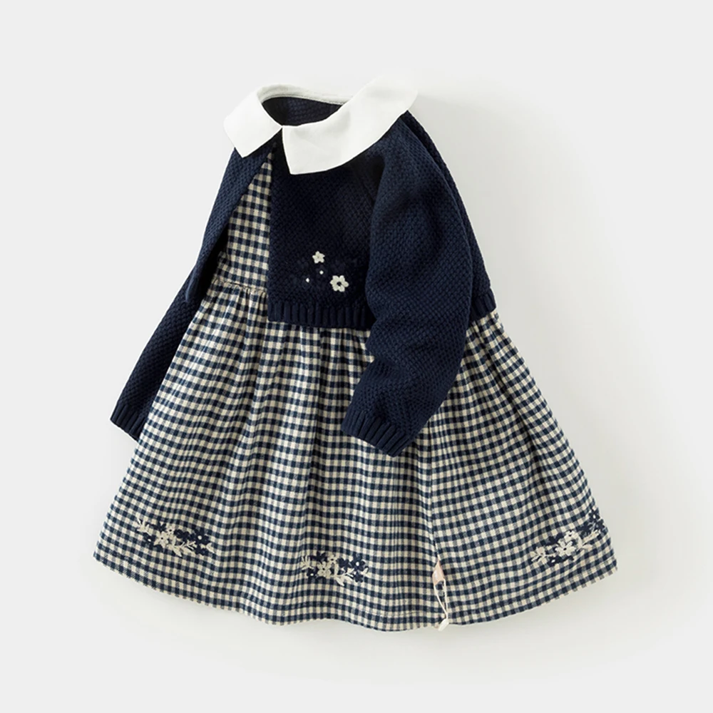 Dave Bella Girls Princess Dress Autumn Winter Long Sleeve Children Elegant Dresses Gentle Party Outerwear Kids Clothing DBM14515