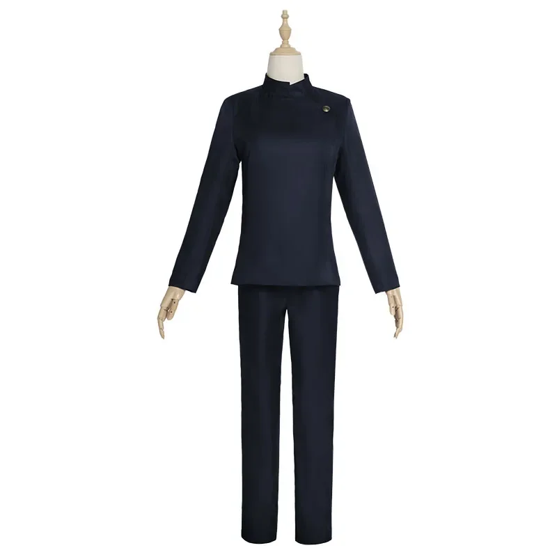 Gojo Satoru fantasia de cosplay masculina, Jujutsu Kaisen, roupa de Halloween, peruca, óculos, azul escuro, colegial