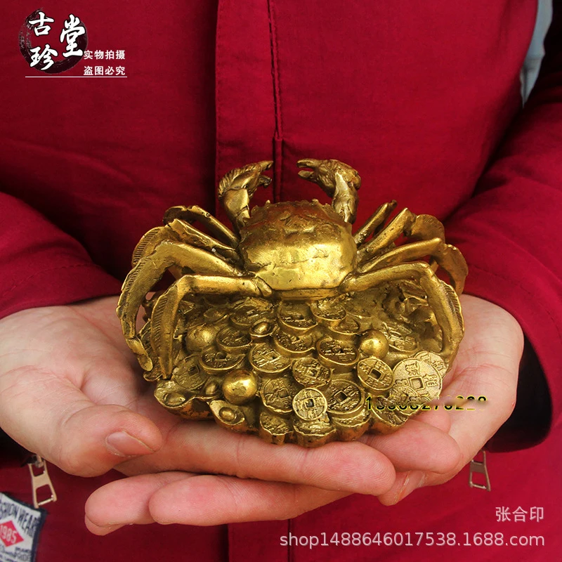 Pure Copper Large Ornament, General Of , Brings Wealth From All Directions, Money Crab, Fortune-Attracting Home Feng