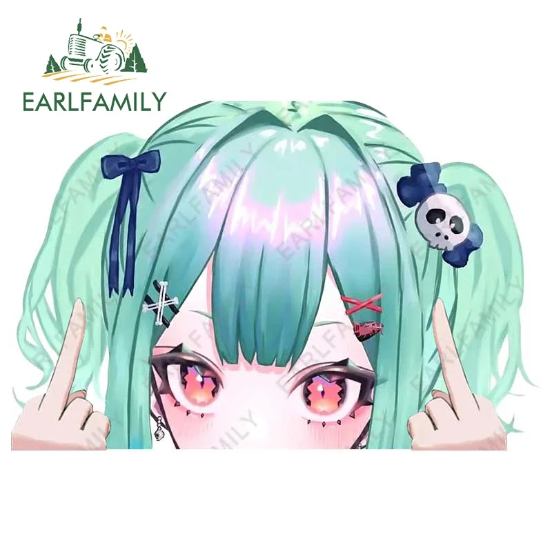 EARLFAMILY 13 سنتيمتر x 8.6 سنتيمتر ل Hololive En Uruha Rushia اكسسوارات السيارات ملصقات دراجة نارية أنيمي ملصق مائي قافلة واقية من الشمس الشارات