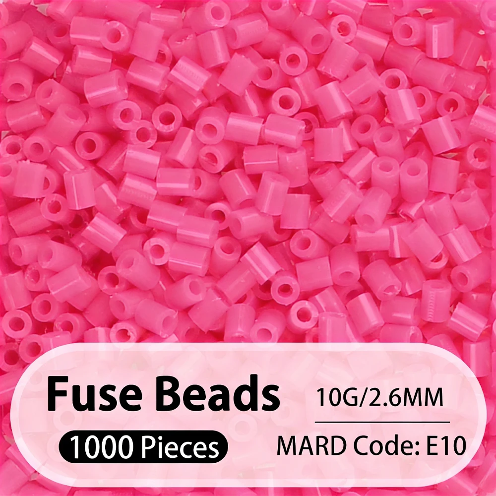 2.6mm Bulk Pink Color Series Perler Beads Refill Pack - 1000/5000pcs Fusible DIY Art Craft Fuse Beads for Mosaic Puzzle Kits