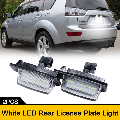 Imagen 1 del producto Para Peugeot 4007 ION Citroen c-crosser c-zero Mitsubishi Outlander Eclipse Lancer luces LED blancas para matrícula trasera sin Error