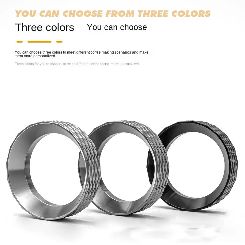 Aluminum Coffee Dosing Ring Handle Magnetic Splash Prevention 51/53/58mm Coffee Powder Ring For Breville Delonghi Portafilters