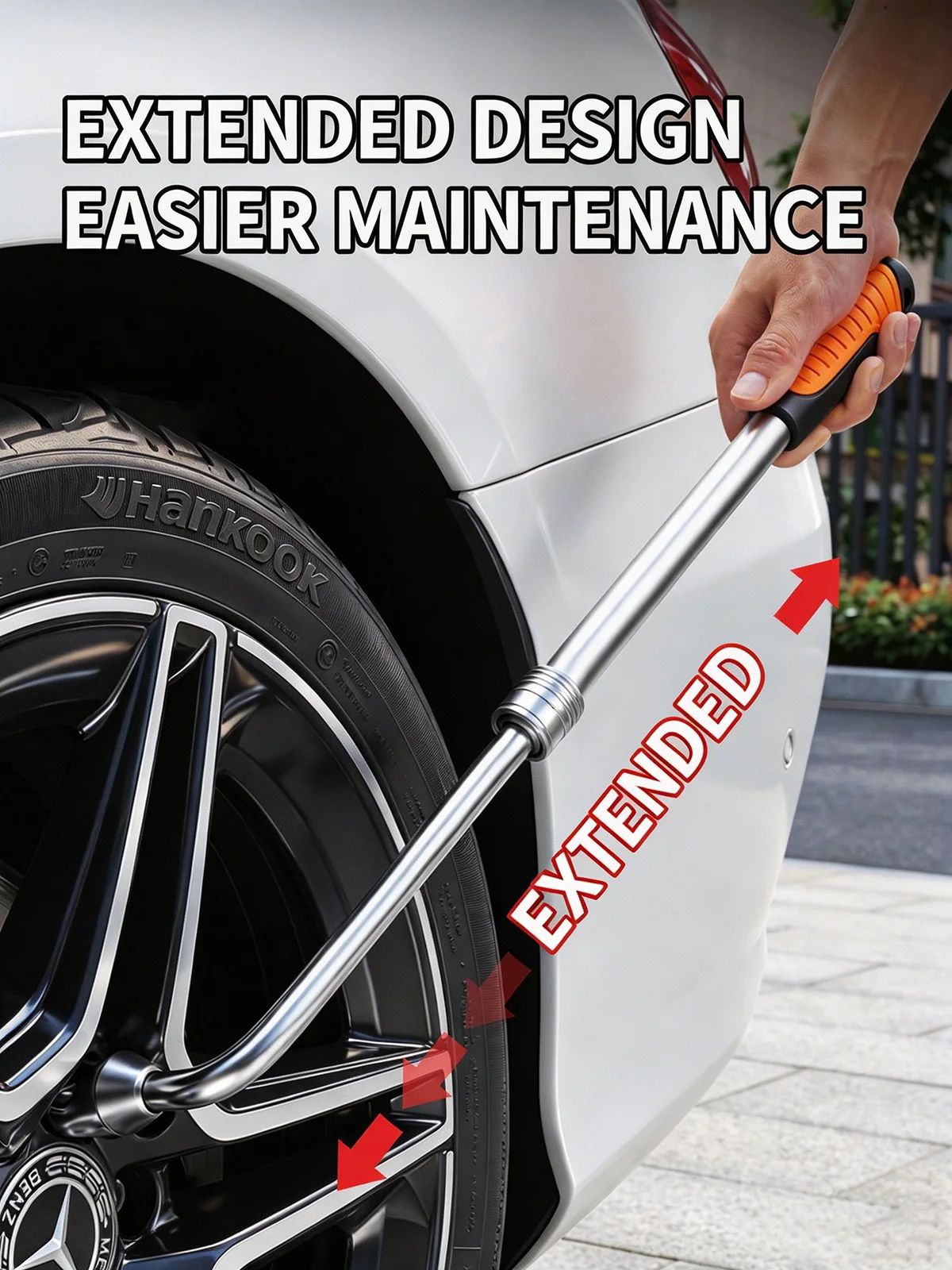 Telescoping Lug Wrench Set With Rubber Handle Comfortable Grip Multi Socket Auto Motorcycle Tire Repair Maintenance Tool