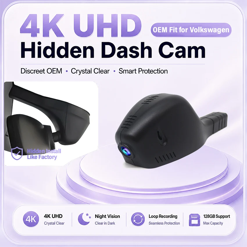 Car Camera for Seat Ateca 2018-2026 / Ibiza 2016-2025, Front and Rear 4K Original Style Dash Cam,with WIFI and APP control