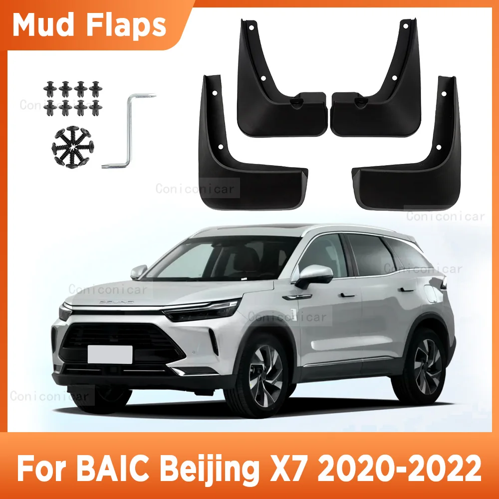 4Pcs For BAIC BEIJING X7 2021 2022 2020 Mudflaps Mud Guards Flaps Splash  Guards Mudguards Fender Front Rear Wheel Accessories