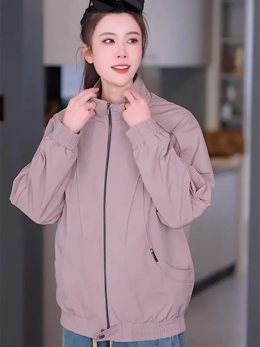 

Faionable Casual Men's Workwear Jaet Loose Fit Stand Collar 3D Tailoring Spring Autumn Polyester Youth ular Outerwear