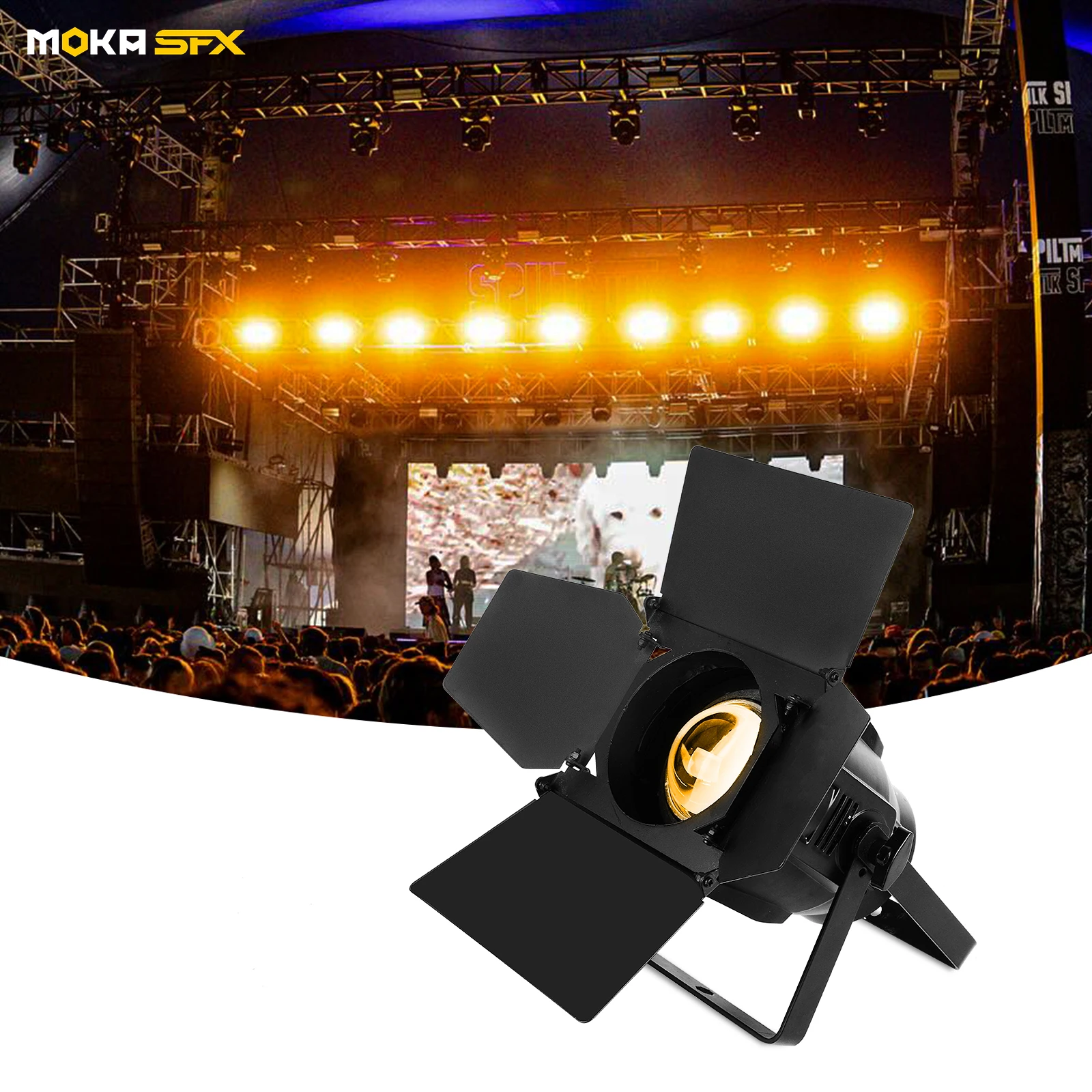 

MOKA SFX 200w COB LED Par Light With Shutter Warm White Or Cool White LED Par Stage Lighting for Theater TV Stage Studio