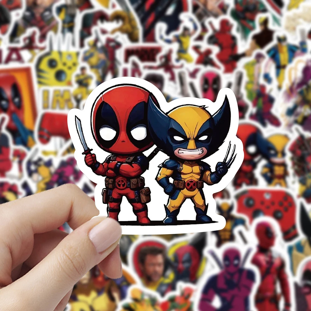 Disney-pegatinas de Deadpool y Lobezno para niños, 10/30/60 piezas, calcomanías geniales, Graffiti, Maleta, portátil, papelería, impermeable, juguete