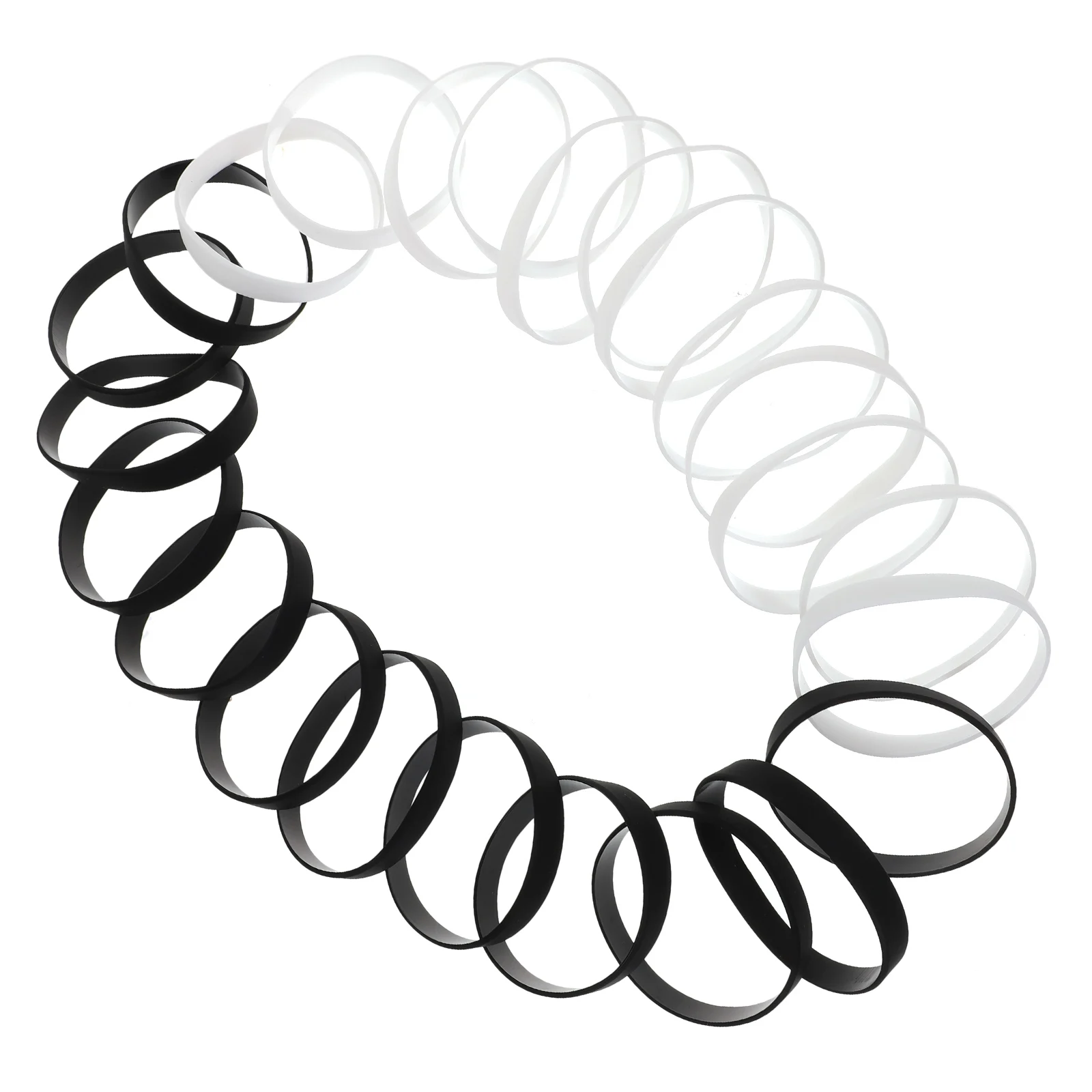 

24pcs Bracelets 202x12x2mm Black White Elastic Wristbands Sports Silicone Wristbands Events Fitness Decorative Bands