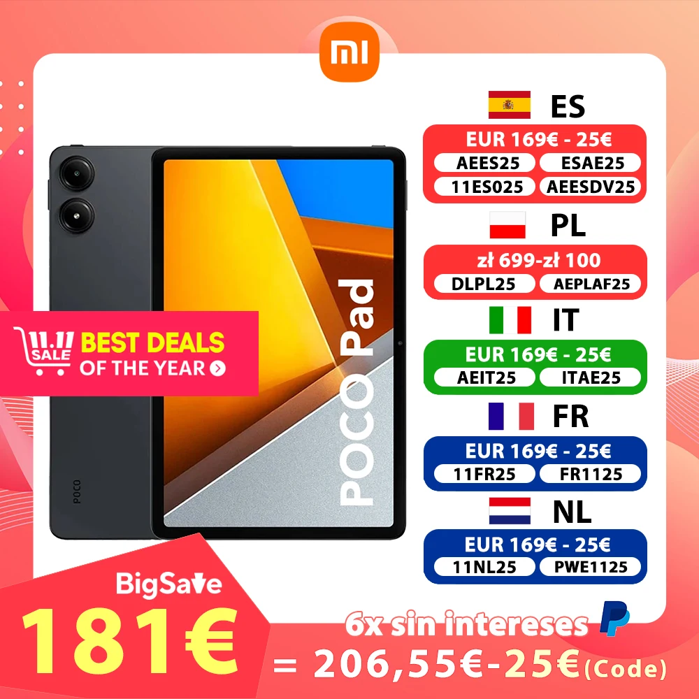 Tablet Xiaomi POCO Pad 12.1 Wi-Fi 8GB/256GB EU Charger Global Version