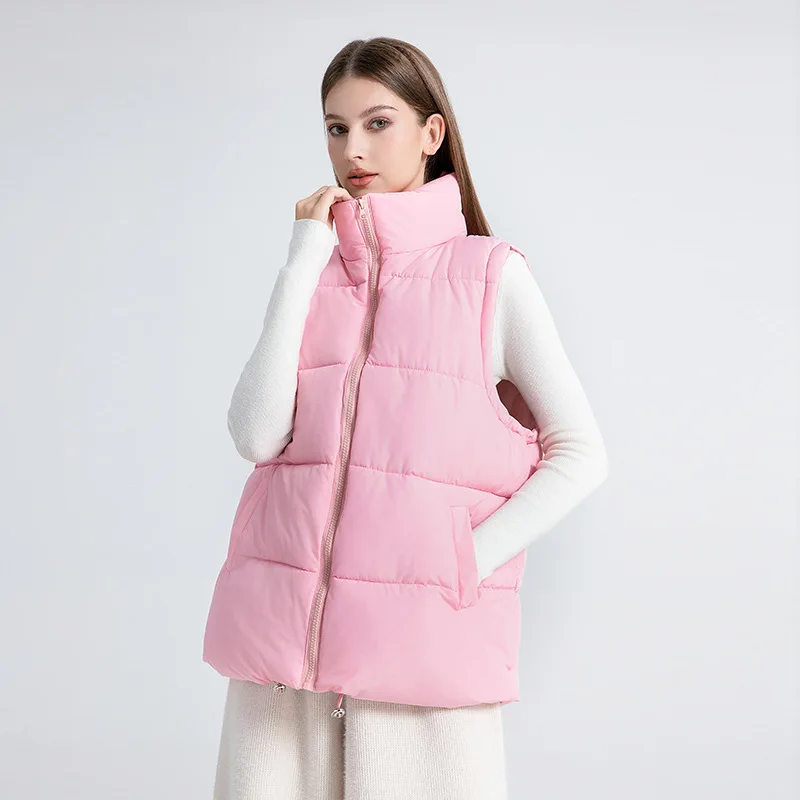 

Autumn New Women Puffer Vest Waistcoat Jacket Winter Female Ultra Lightweight Packable Warm Liner Vest Outdoor Windproof