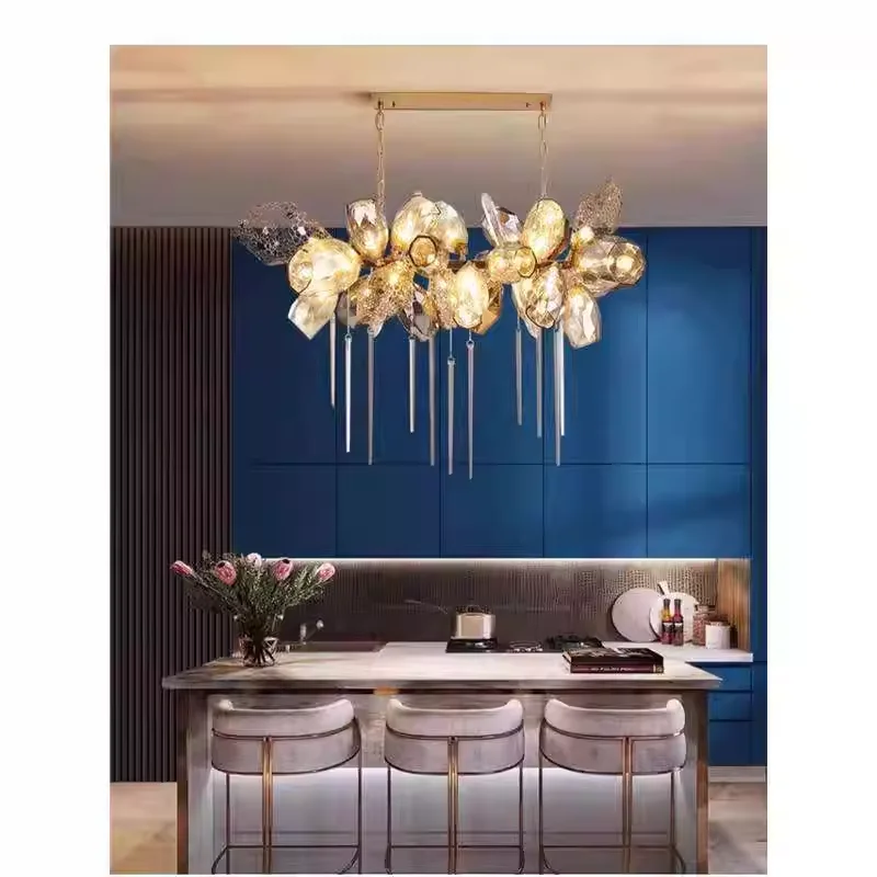

Modern Nordic Gold Glass Chandelier Hanging Ceiling Light Luxury Decoration for Living Room Dining Room and Bedroom Pendant
